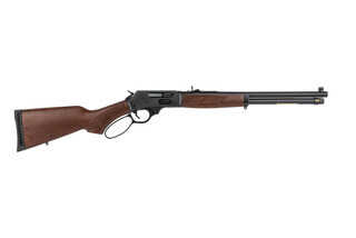 Henry 45-70 Gov Steel Lever Action Rifle with Side Gate has an American Walnut stock with Recoil Pad